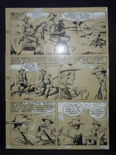 TEX! GUGLIELMO LETTERI - TAVOLA ORIGINALE 1966 - MONTATA SU 3 STRISCE 