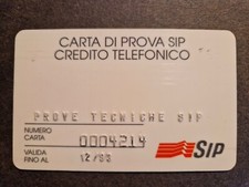 SCHEDA TELEFONICA SIP - CARTA DI PROVA CREDITO TELEFONICO
