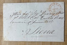 A 1857 Toscana Lettera Da Arcidosso Grosseto X Siena Bollo DC Rosso