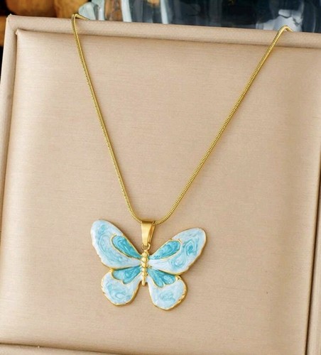 Collana farfalla acciaio - collana,