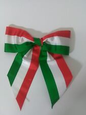 FIOCCO COCCARDA ITALIA TRICOLORE MAXI CON CIAPPA 18 X 20 cm TOP QUALITY 1 Pz.