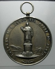 MEDAGLIA SAN CARLO SUL MONTE DI ARONA IN METALLO ARGENTATO