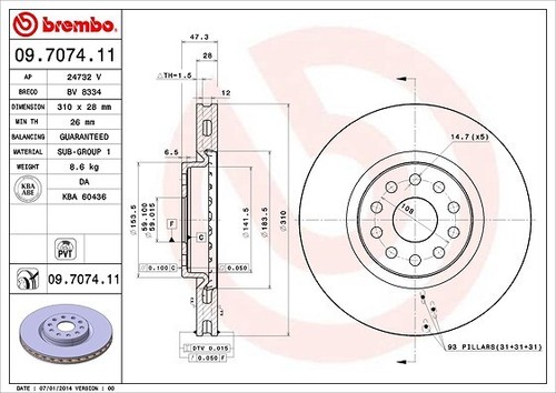 Brembo disco freno asse - 2x,