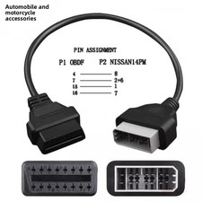 Per Nissan 14 Pin OBD1 a 16 Pin OBD2 Diagnostica Nuovo Cavo Adattatore 34cm