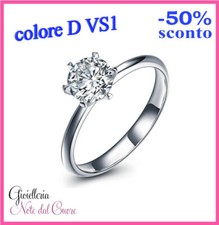 ANELLO SOLITARIO ORO BIANCO