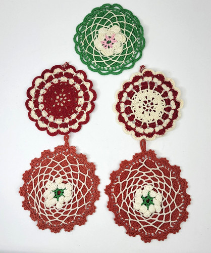 Hot pads vintage rosso verde - 5,