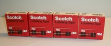 Lotto 4 Rotoli Nastro Etichettatura Scotch 3M 760 3/4" X 288" Nero Nuovo Vecchio Stock NOS