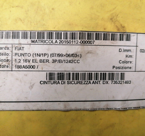 735321483 cintura sicurezza - 735321483, di