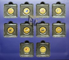 Set di pesci corallo in oro 10 x 1/1000 oz 999 monete d'oro 3000 franchi Ciad