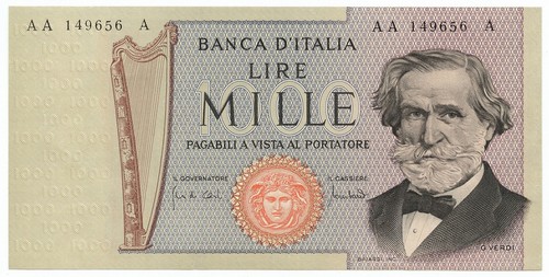 1000 lire giuseppe verdi - lire,