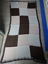 Coperta in Lana Lurex fatta a mano ferri ed uncinetto 100% artigianale 120x200cm