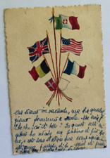 u794 cartolina militare www1 prima guerra bandiere