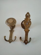 Vecchia coppia di pomi per appendino appendiabito in lega colore oro