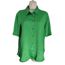 Zara Green Satin Effect Short