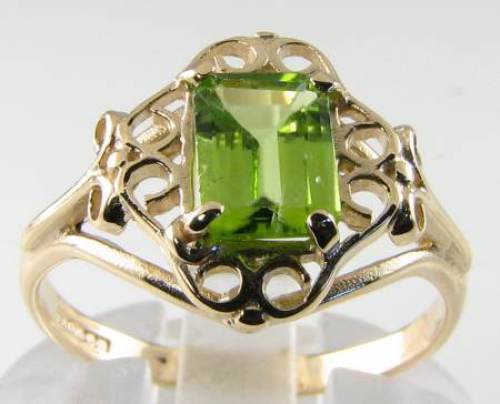 Anello solitario peridoto - peridoto, 9k