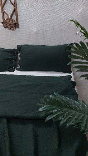 Set biancheria letto - biancheria, verde