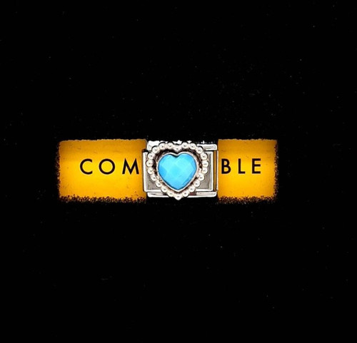 Charm cuore turchese link - cuore,