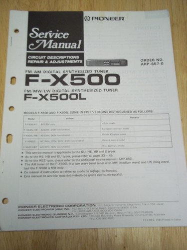 Pioneer manuale - manuale, di