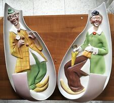 2 CIA MANNA ANNI 50 COPPIA APPLIQUE LEGGI TUTTO SERIE PAGLIACCI DA COLLEZIONE