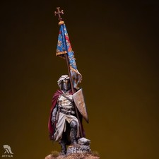 Portabandiera per soldatino giocattolo dipinto Carlo I d'Angiò 75 mm prevendi...