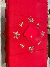 TOVAGLIA VINTAGE IN LINO ROSSO