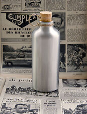 Borraccia in alluminio con tappo sughero stile bicicletta vintage anni 50 retrò