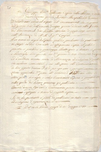 Proclama del 1777 pieve - del,