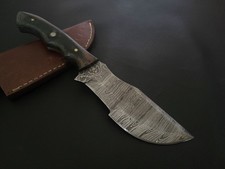 COLTELLO INSEGUITORE ACCIAIO DAMASCATO 10,5" PERSONALIZZATO FATTO A MANO MANICO G10 CON FODERO C738