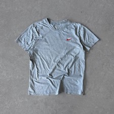 T-shirt Nike grigia Heathered con logo Swoosh rosso