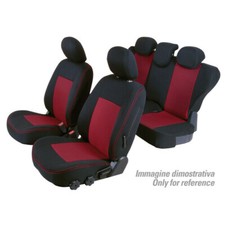 LUVI Set Coprisedili Superior - Nero/Rosso per Volkswagen Caddy Life (09/15>12/2