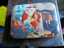 Scatola Latta SPERLARI Vintage Babbo Natale Camino Bambini Collezione Natale