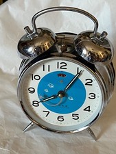 SVEGLIA  ANIMATA  AEREO GOLDEN COCK 1976 DOUBLE BELL