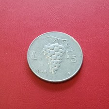 Repubblica Italiana Moneta 5 Lire 1949 Grappolo D'uva