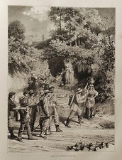 1877:ROMA.SCENA ALLA FONTANA