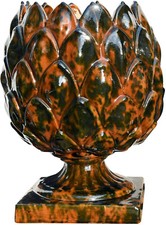 Vaso Carciofo terracotta maiolicata - Majolica artichoke pot 12469