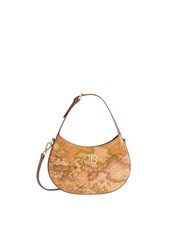 Alviero Martini Prima Classe - Borsa a spalla mezzaluna in pelle Geo Classic Moo