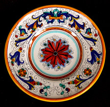 A23 - BELLISSIMO VECCHIO PIATTO DECORATIVO IN CERAMICA ARS DERUTA diam 23,50 cm.