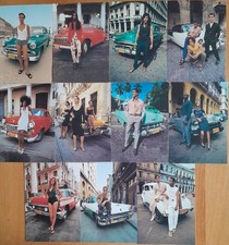 11 VECCHIE CARTOLINE DI GIOVANI E AUTOMOBILI - PUBBLICITA' SISLEY FORMATO GRANDE