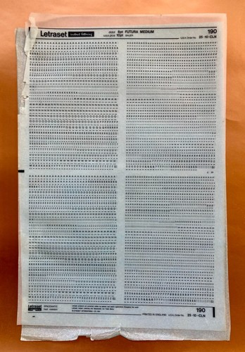 Letraset 190 futura medium 8pt - futura,