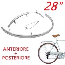 Coppia Parafanghi Bici Bicicletta CONDORINO 28" Larghezza 36mm ARGENTO Elegance