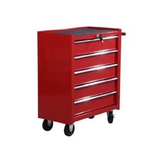 DecHome Carrello Cassettiera Porta Utensili Officina Rosso 67.5x33x77cm ED0004
