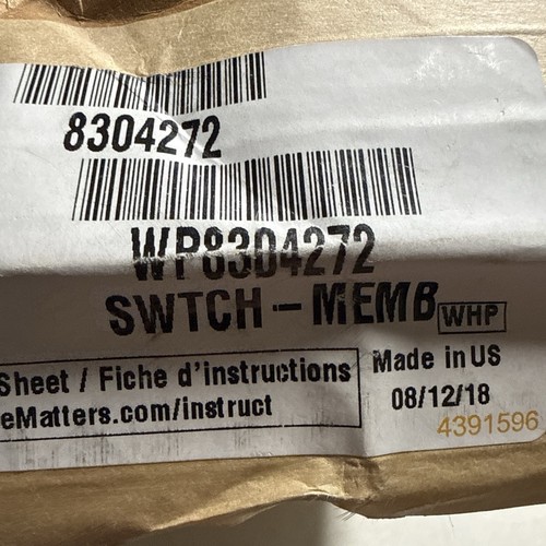 Swtch memb whirlpool wp8304272 - swtch-memb,