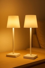 2 x Lampada da Tavolo Touch LED Biancha Ricaricabile USB – Altezza 36cm - USATE
