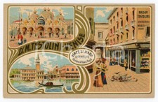 1910 ca VENEZIA Maison TESTOLINI Piazza San Marco - Cartolina ILLUSTRATA FP NV