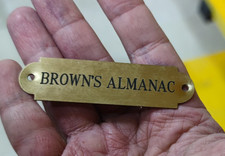 antica targa nautica navale BROWN'S ALMANAC nave museo navi vintage antiquariato