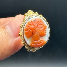 Rarissimo anello romano antico in oro alto carato ritratto regina I-III secol...