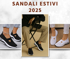 Sandali Slip-On Donna Estivi Traspiranti Antiscivolo Scarpe Comode Moda Casual