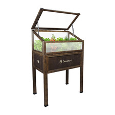 QLS Mini Serra in Legno Vintage 80x45 Letto Rialzato Balcone Prima Cottura Terrazzo