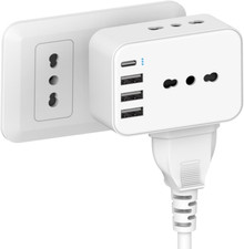 Ciabatta Multipresa Con USB 7-In-1 - Adattatore Schuko, Presa Elettrica, 3 USBA 