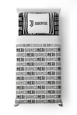 Completo lenzuola Juventus Bianconeri letto singolo una piazza 100% cotone
